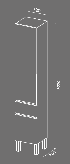Шкаф-пенал напольный Sanvit Кубэ-3 орех седой темный