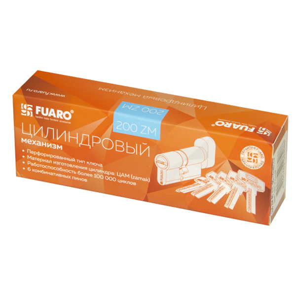 Цилиндровый механизм Fuaro ключ-вертушка 200 ZM 120 mm 60х60 CP хром