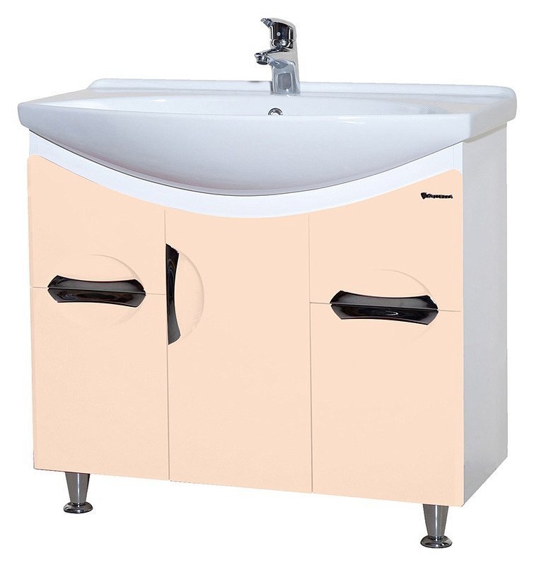Тумба с раковиной Bellezza "Лагуна 85" бежевая (2 ящика)
