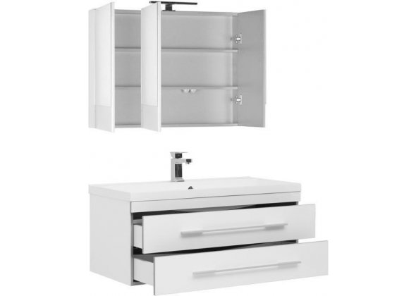 Мебель для ванной Aquanet "Верона 100" белый (2 ящика)