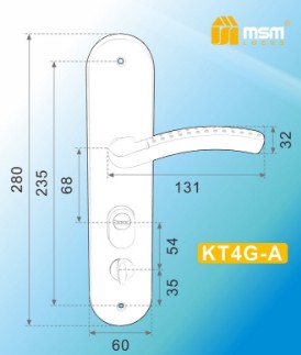 Ручка для китайских стальных дверей MSM KT4-AR AB бронза