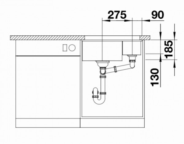 Кухонная мойка Blanco Subline 350/150-U Ceramic PuraPlus InFino
