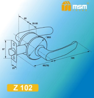 Дверная ручка защелка фалевая MSM Z102-R