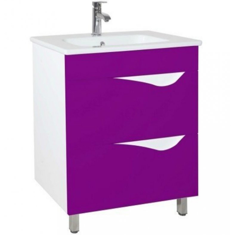 Тумба с раковиной напольная Bellezza "Эйфория 60" фиолетовая