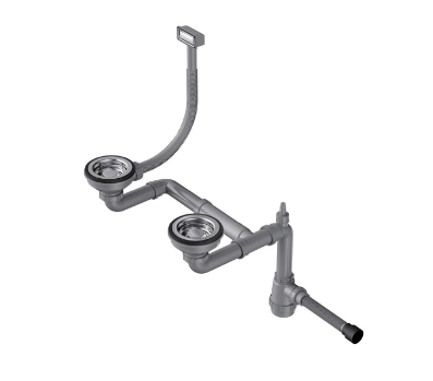 Арматура для полуторачашевых моек с прямоугольным переливом WK-1.5-IN