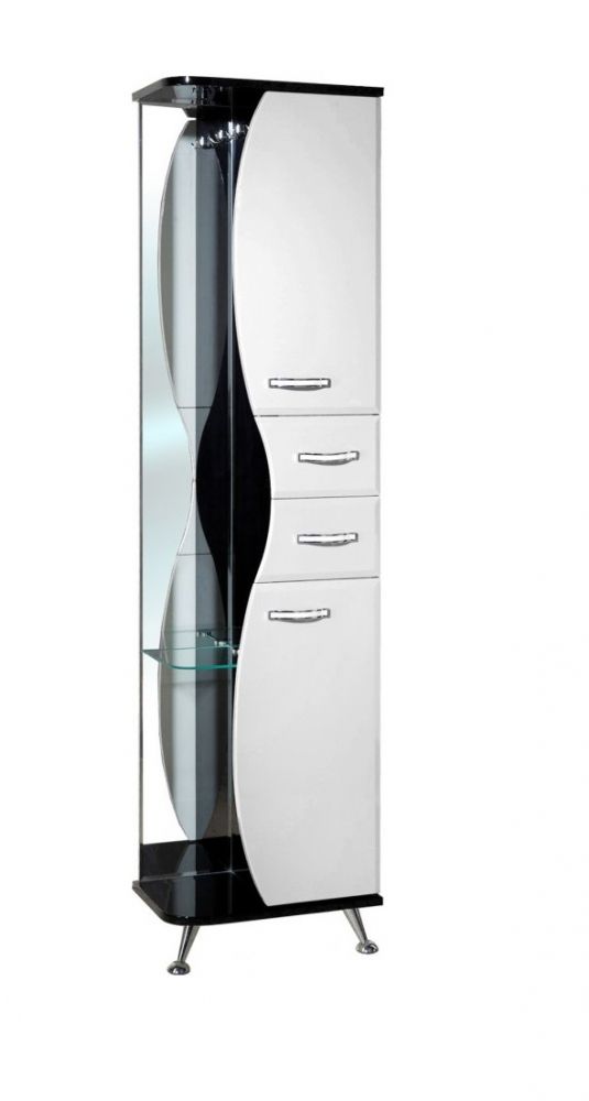 Шкаф-пенал Bellezza "Рио 50" R/L черный/белый