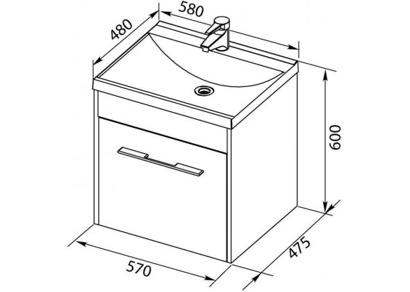 Тумба с раковиной Aquanet "Августа 58" белая