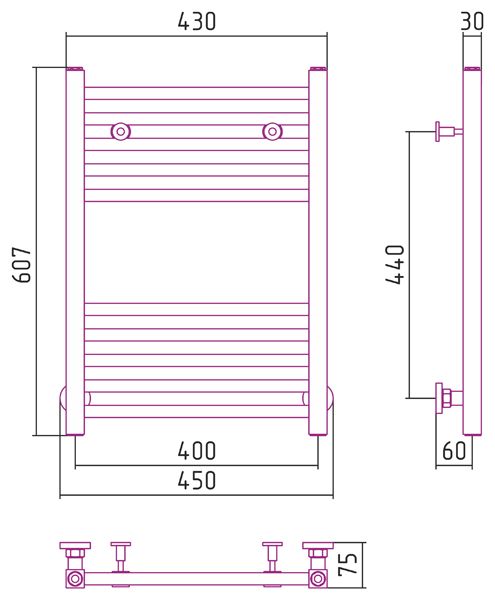 Полотенцесушитель СУНЕРЖА Модус 600х400