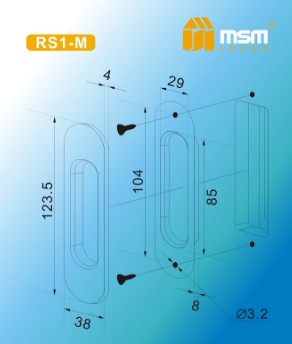 Ручка для раздвижных дверей шкаф-купе MSM RS1-M