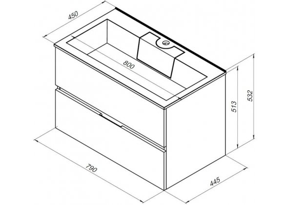 Тумба с раковиной Aquanet "Алвита 80" серый антрацит