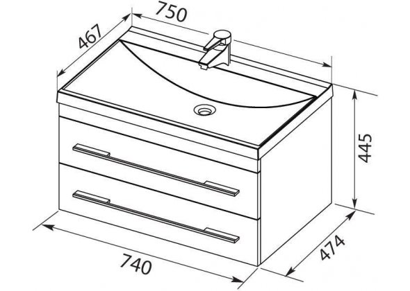 Тумба с раковиной Aquanet "Верона 75" белая