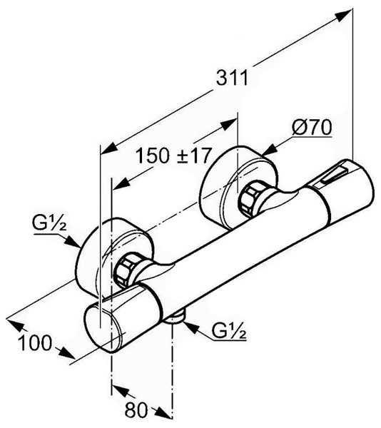 Смеситель термостатический для ванны и душа Kludi Zenta белый 351009138
