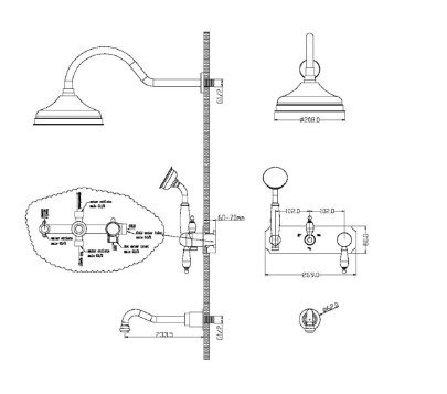 Смеситель для ванны встроенный Boheme Tradizionale Oro 288