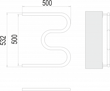 Полотенцесушитель водяной TERMINUS М-обр БШ 500х500
