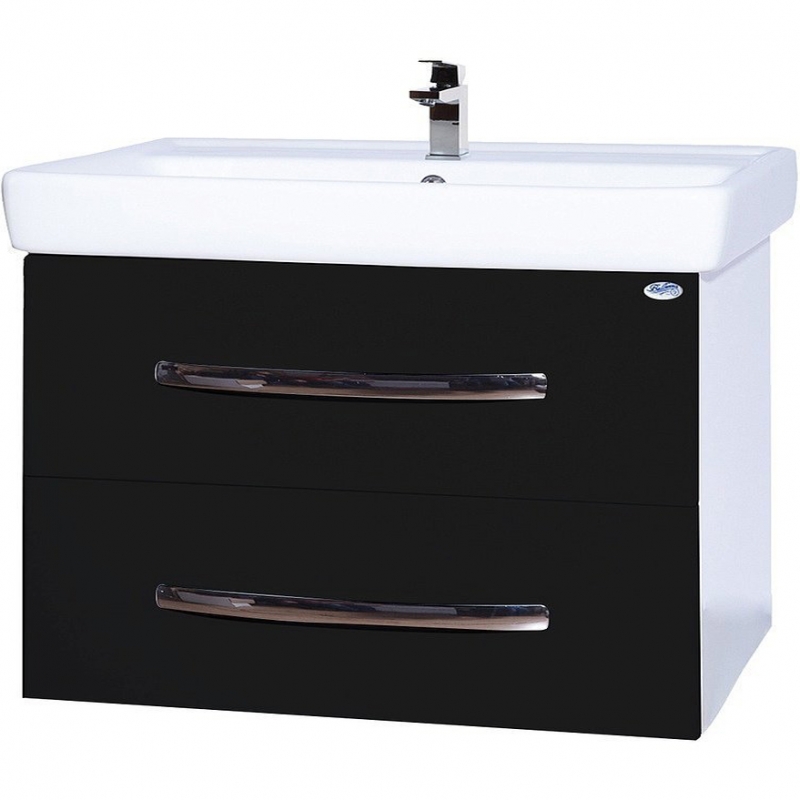 Тумба с раковиной Bellezza "Рокко 80" черная (2 ящика)