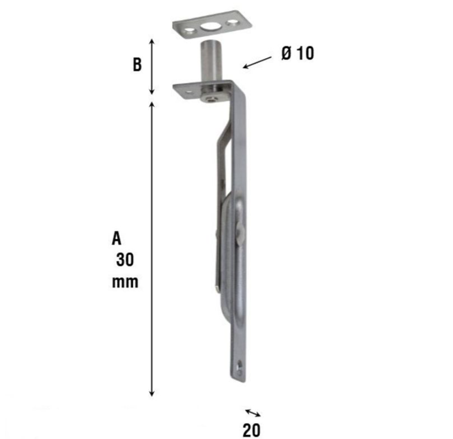 Ригель дверной врезной ALDEGHI 300мм 211AL030