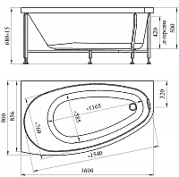 Акриловая ванна Radomir Орсини 160х90 R