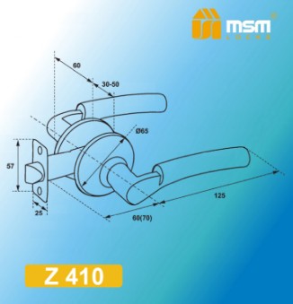 Дверная ручка защелка фалевая MSM Z410-M