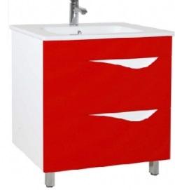 Тумба с раковиной напольная Bellezza "Эйфория 105" красная