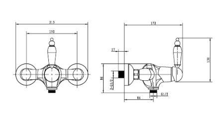 Смеситель для душа Boheme Crystal 304-CRST