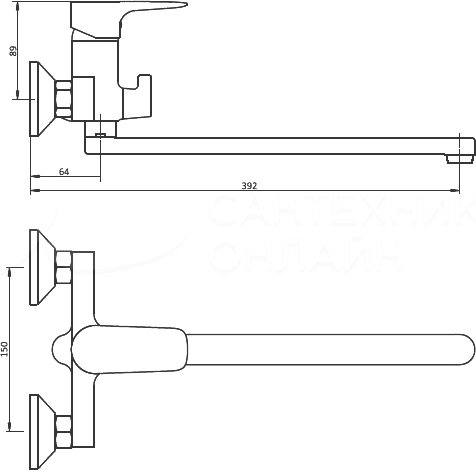 Смеситель для ванны и душа Damixa RedBlu Origin Evo 2 789500000