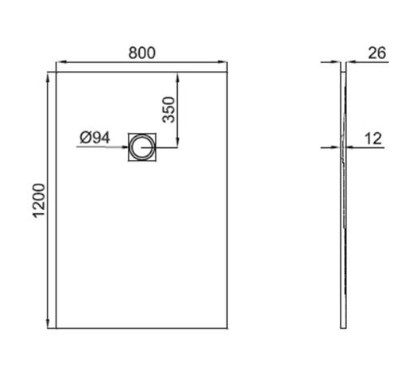 Душевой поддон Noken Slate N343120053