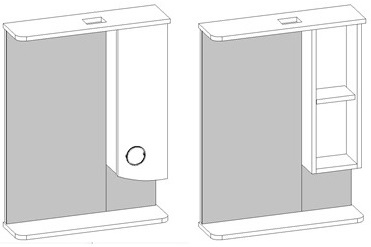 Зеркало-шкаф COROZO "Ультра Флора 55/С" R белый