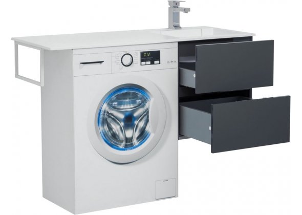 Тумба с раковиной Aquanet "Алвита 120" R серый антрацит