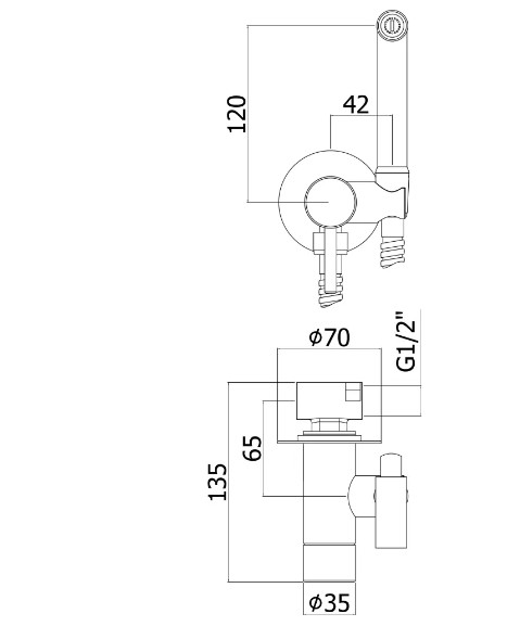 Смеситель с гигиеническим душем Paffoni Tweet Round ZDUP110CR