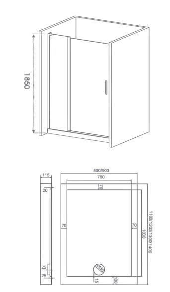 Душевой уголок Good Door Pandora WTW-120-C-CH