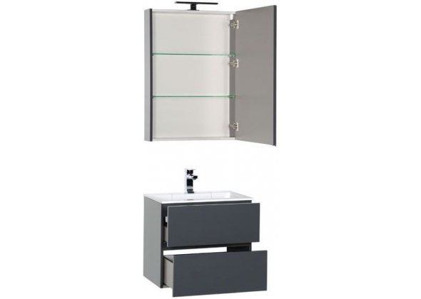 Мебель для ванной Aquanet "Алвита 60" серый антрацит