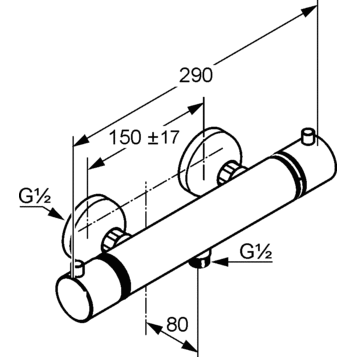 Смеситель термостатический для ванны Kludi Objekta 352000538