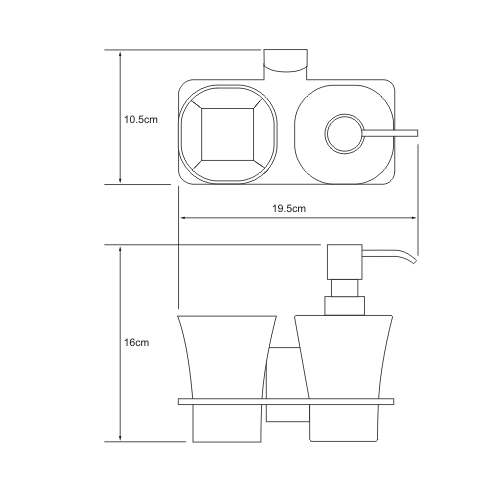 Держатель стакана и дозатора WasserKraft Exter К-5289