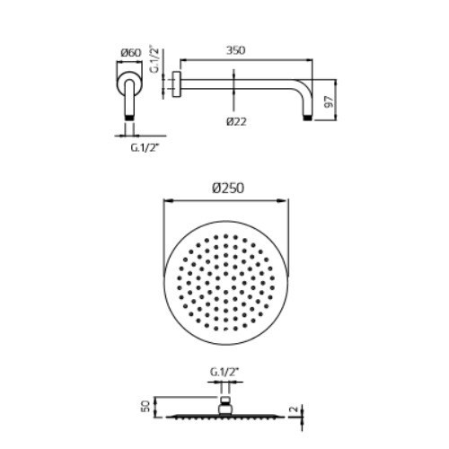Верхний душ Palazzani 9926Q210