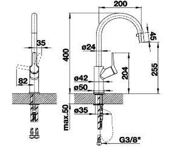 Смеситель для кухни Blanco Carena (хром)