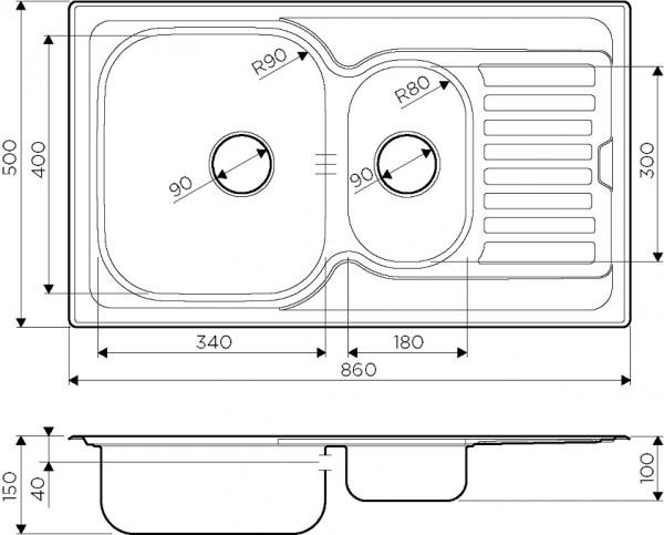Кухонная мойка Omoikiri Kashiogawa 86-2