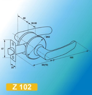 Дверная ручка защелка фалевая MSM Z102-A