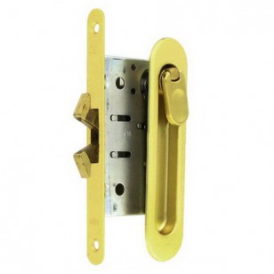 Ручка для раздвижной двери с замком AGB KIT С В02923.50.23 матовая латунь