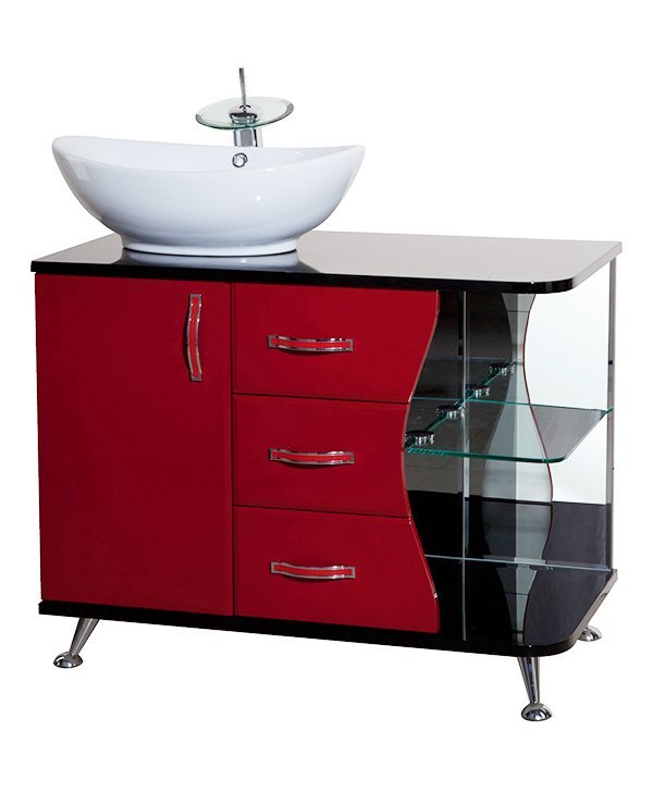 Тумба Bellezza "Рио 90" L/R черная/красная