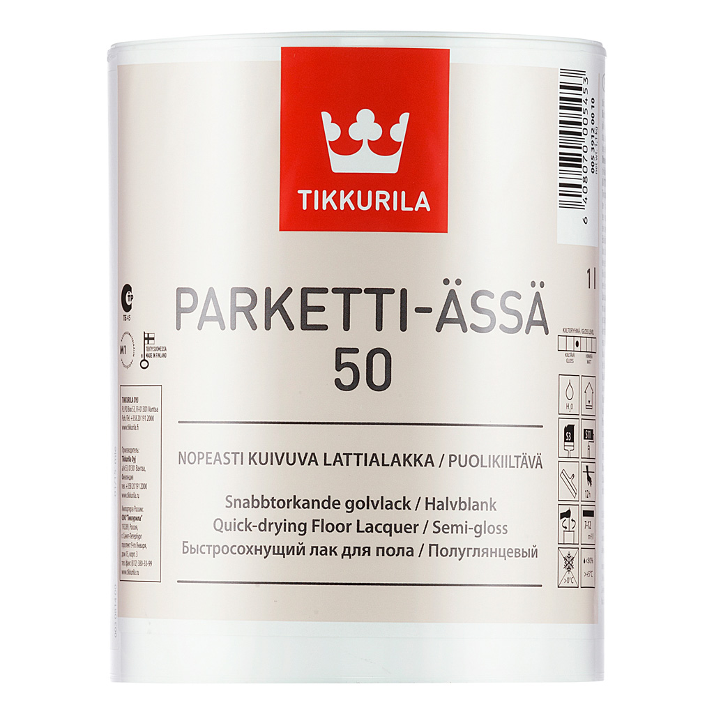 Лак Tikkurila Parketti Assa 50 для пола полуглянцевый