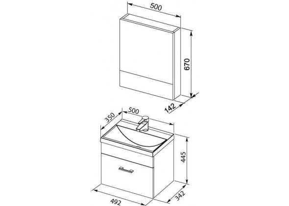 Мебель для ванной Aquanet "Нота 50" белый 