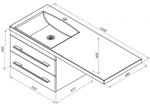Тумба с раковиной Aquanet "Верона 120" R белая