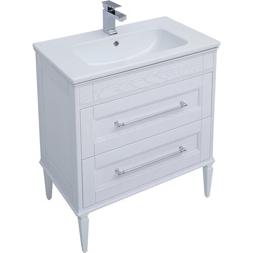 Тумба с раковиной Aquanet "Бостон М 80" белый матовый