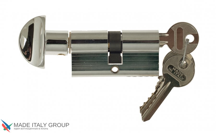 Цилиндровый механизм Venezia 25/10/35 полированный хром вертушка-ключ