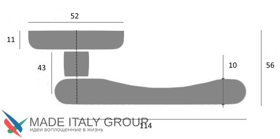 Дверная ручка на розетке Fratelli Cattini "NEVADA" 7