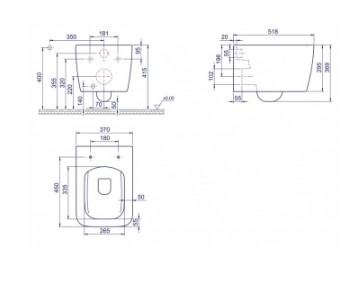 Унитаз подвесной Boheme Zen 967-W