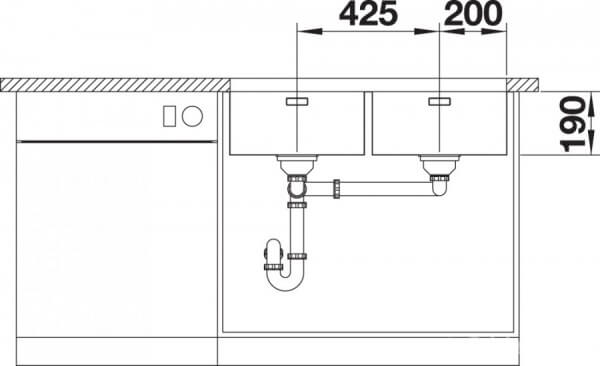 Кухонная мойка Blanco Andano 400/400-U Infino
