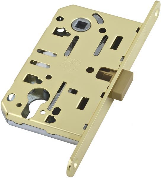 Замок межкомнатный AGB под цилиндр MEDIANA POLARIS с отв. планкой (латунь) B06103.50.03.567