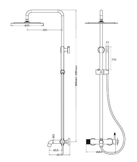 Стойка для душа со смесителем Boheme UNO 468-G