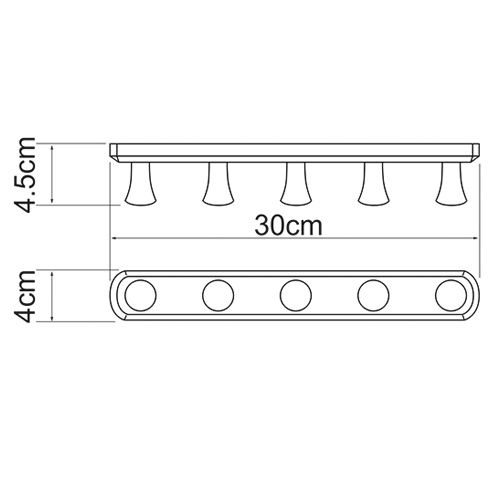 Планка с 5-ю крючками WasserKraft K-1075